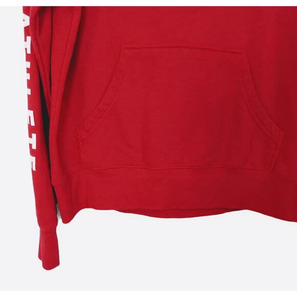 IDEALFIT ATHLETE‎ Womens Sz S Maroon Red Sweatshirt Hooded Pockets Lightweight - Picture 6 of 7